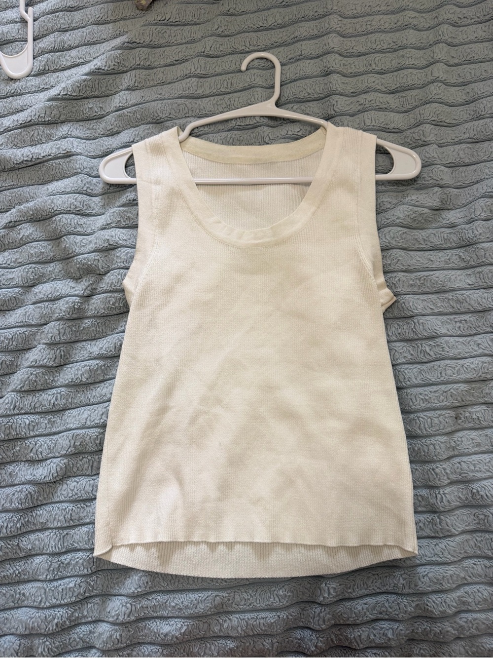 White Knit Tank Top - Women's Sleeveless Sweater